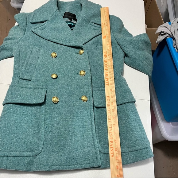 J. Crew Stadium Cloth Nello Gori Majesty Pea Coat Jacket Teal Blue Green 6 P2 - Picture 6 of 7